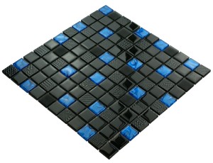 MOZAIKA SZKLANA CZARNA  VOLCANO BLUE