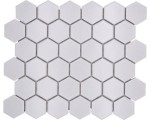 MOZAIKA CERAMICZNA BIAŁA HEXAGON , płytka hexagon satyna 