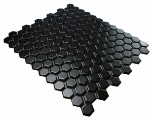 MOZAIKA CERAMICZNA CZARNA 804 HEXAGON  MINI