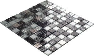 MOZAIKA SZKLANA CZARNA SREBRNA DIAMOND STAR