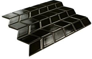MOZAIKA CERAMICZNA CZARNA ROMB Z POŁYSKIEM