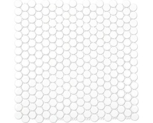 Płytka na ściane ceramiczana biała, mozaika ceramiczna biała okrągła 
