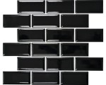 Płytka ceramiczna ścienna czarna z połyskiem 