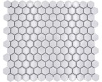 MOZAIKA CERAMICZNA BIAŁA HEXAGON mini , płytka hexagon połysk