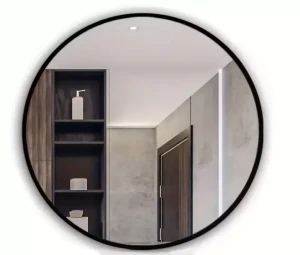 Lustro okrągłe 70 cm w czarnej ramie  