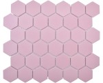 MOZAIKA CERAMICZNA RÓŻOWA HEXAGON , płytka hexagon z satynowym wykończeniem 