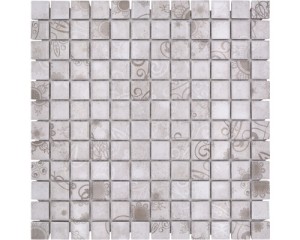 Mozaika ceramiczna szara " GREY FLOWER" mat 