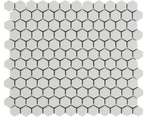 MOZAIKA CERAMICZNA BIAŁA HEXAGON mini z matowym wykończeniem  