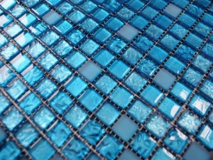 Mozaika szklana BLUE MIX MATT