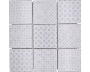 Płytka ceramiczna biała, mozaika ceramiczna biała ze wzorem 10x10cm