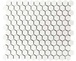 MOZAIKA CERAMICZNA BIAŁA HEXAGON , płytka hexagon matt