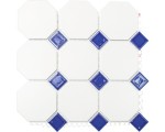MOZAIKA CERAMICZNA, DUŻY HEXAGON, BIAŁY