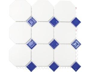 MOZAIKA CERAMICZNA, DUŻY HEXAGON, BIAŁY