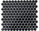 MOZAIKA CERAMICZNA CZARNA HEXAGON, HEKSAGON Z POŁYSKIEM