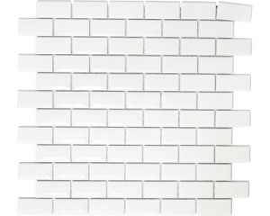 Płytka ceramiczna ścienna, mozaika cegła biała