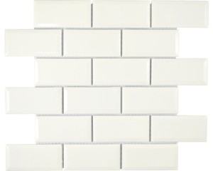 MOZAIKA CERAMICZNA, BIAŁA CEGŁA BŁYSZCZĄCA 