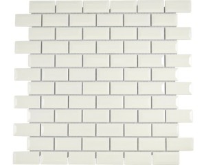 MOZAIKA CERAMICZNA, BIAŁA CEGŁA BŁYSZCZĄCA 