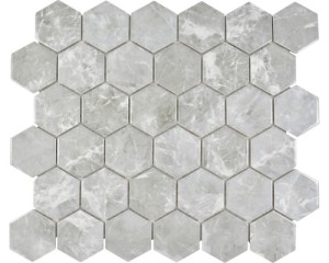 MOZAIKA CERAMICZNA SZARA HEXAGON , HEKSAGON W ODCIENIACH SZAROŚCI