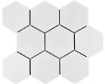 MOZAIKA CERAMICZNA BIAŁA MATTOWA HEKSAGON, HEXAGON