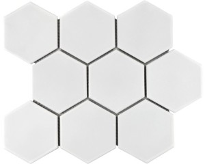 MOZAIKA CERAMICZNA BIAŁA MATTOWA HEKSAGON, HEXAGON