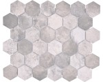 MOZAIKA CERAMICZNA MIX SZARY HEKSAGON, HEXAGON 