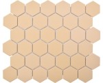 mozaika ceramiczna hexagon, zółty heksagon matowy