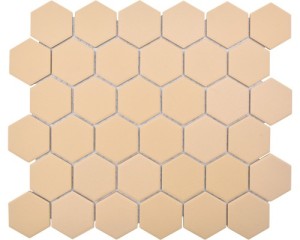 mozaika ceramiczna hexagon, zółty heksagon matowy