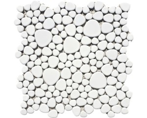 MOZAIKA CERAMICZNA BIAŁA, MATTOWA KAMIEŃ-ŻWIR