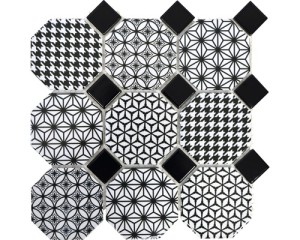 mozaika ceramiczna duży hexagon ze wzorem 10x10cm