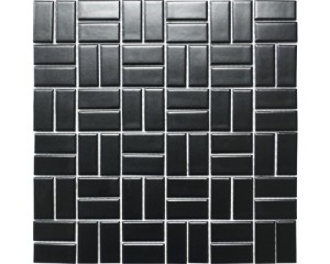 mozaika ceramiczna czarna cegła, płytka ceramiczna satyna
