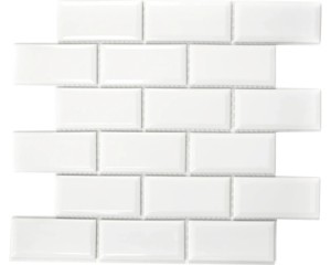 MOZAIKA CERAMICZNA, CEGŁA BIAŁA Z POŁYSKIEM