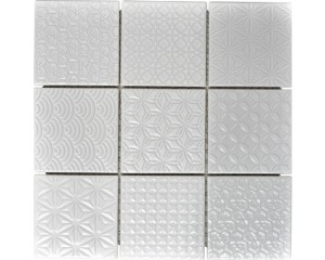MOZAIKA CERAMICZNA ZE WZOREM SZARA 10X01CM