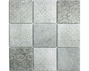 MOZAIKA CERAMICZNA ZE WZOREM SZARA 10X10CM 