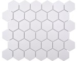 MOZAIKA CERAMICZNA, DUŻY HEXAGON, HEKSAGON BIAŁY