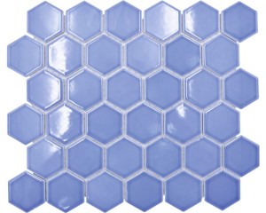 MOZAIKA CERAMICZNA, DUŻY HEXAGON, HEKSAGON FIOLETOWY