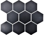 MOZAIKA CERAMICZNA, DUŻY HEXAGON, HEKSAGON CZARNY