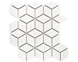 MOZAIKA CERAMICZNA, PŁYTKA BIAŁE ROMBY