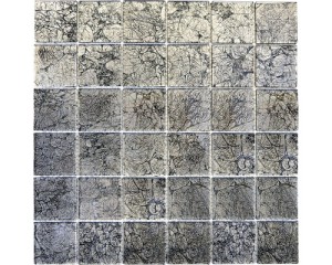 MOZAIKA SZKLANA, PŁYTKA CZARNA 4MM 48X48   