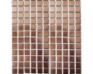 mozaika ceramiczna, płytka ceramiczna miedziana z połyskiem 2,5x2,5cm 