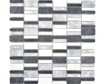 mozaika ceramiczna, płytka ceramicczna cegła czarno-biała