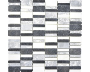 mozaika ceramiczna, płytka ceramicczna cegła czarno-biała
