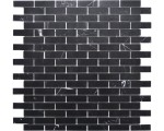 mozaika samoprzylepna ceramiczna, płytka ceramiczna cegła czarna z połyskiem