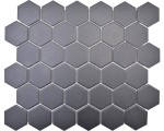 mozaika ceramiczna hexagon, płytka heksagon czarny mattowy