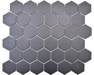 mozaika ceramiczna hexagon, płytka heksagon czarny mattowy