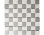 mozaika ceramiczna, płytka biało-szara ceramiczna 48x48 