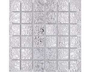 mozaika ceramiczna, płytka ceramiczna srebrna 48x48
