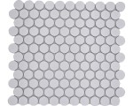 mozaika ceramiczna, płytka ceramiczne kółka białe mattowe 