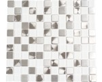 MOZAIKA ALUMINIOWA, PŁYTKA BIAŁO-SREBRNA 4MM