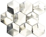 Mozaika ceramiczna, płytka hexagon srebrny