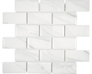 Mozaika ceramiczna, biała cegła ze wzorem  29,1x29,55